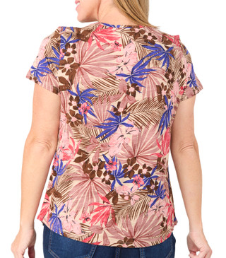 Thumbnail 3: Blue Sol Blue Sol Womens Short Sleeve Scoop Neck Luxey Print Top 