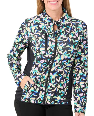Thumbnail 1: Stella Parker Stella Parker Print Full Zip Long Sleeve Jacket 