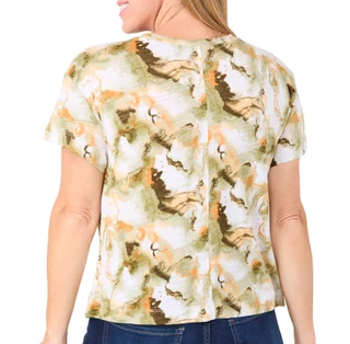 Thumbnail 3: Blue Sol Blue Sol Womens Short Sleeve Cosmo Texture Print Crop Top 