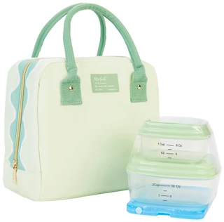 Thumbnail 1: Fit & Fresh Fit & Fresh Blue Scallop Lunch Bag and Containers 