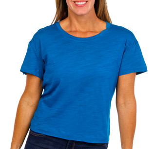 Thumbnail 1: Blue Sol Blue Sol Womens Solid Luxey Short Sleeve Crop Top 
