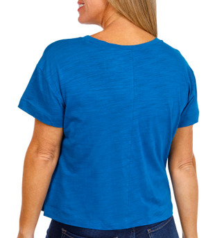 Thumbnail 2: Blue Sol Blue Sol Womens Solid Luxey Short Sleeve Crop Top 