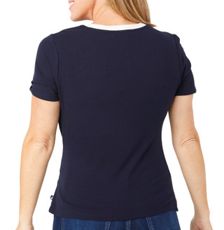 Thumbnail 2: Nautica Nautica Womens Sollid Front Twist Short Sleeve Top 