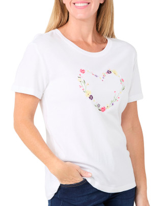 Thumbnail 2: Workshop Workshop Womens Short Sleeve Crew Neck Embroidered Top 