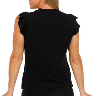 Thumbnail 2: Philosophy Philosophy Womens Flutter Sleeve V-Neck Solid Top 