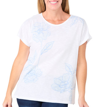 Thumbnail 1: Grace Grace Womens Floral Print Dolman Cap Sleeve Top 