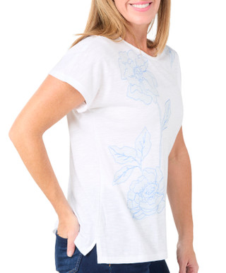 Thumbnail 3: Grace Grace Womens Floral Print Dolman Cap Sleeve Top 