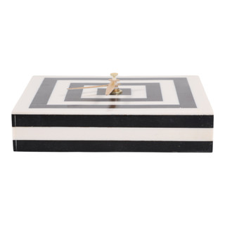 Thumbnail 5: Sagebrook Home Sagebrook Home 5 in Square Striped Clock Home Accent 