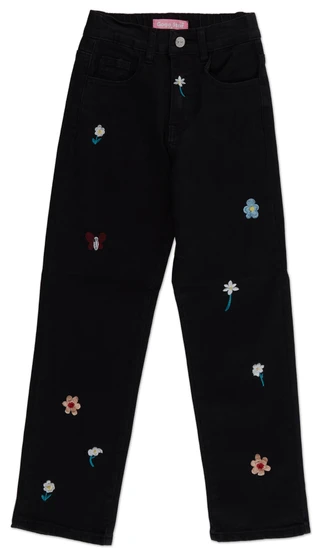 Thumbnail 1: GOGO STAR Girls Straight Leg Embroidered Jeans 