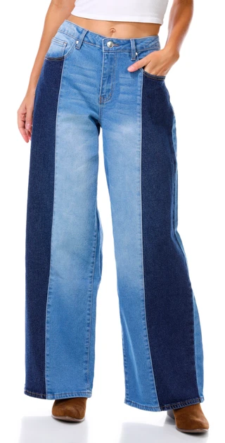 Thumbnail 1: Madden Girl Madden Girl Juniors Two Tone Barrel Jeans 