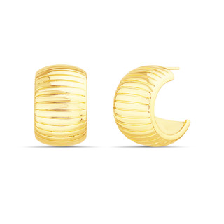 Thumbnail 1: AQUAMIR Aquamir Waterproof Chunky Ribbed Hoop Stud Earrings 