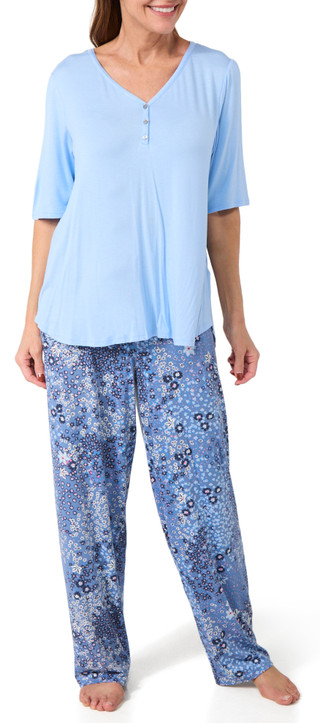 Thumbnail 1: Ellen Tracy Ellen Tracy Womens 2 Pc Short Sleeve Floral Pant Set 