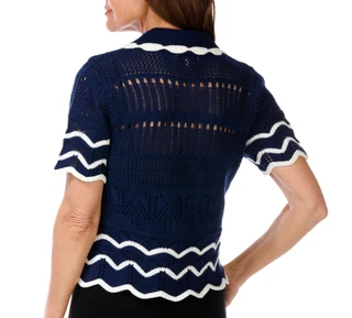 Thumbnail 2: Nanette Lepore Nanette Lepore Womens Short Sleeve Buttoned Down Sweater 