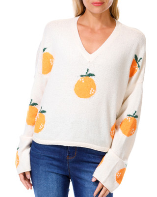 Thumbnail 1: MOON & MADISON Moon & Madison Juniors V Neck Orange Pullover 
