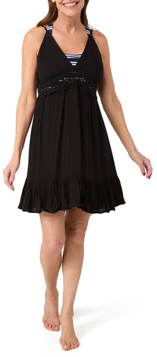Thumbnail 1: Raviya Raviya Womens Sleeveless Crochet Waist Coverup 