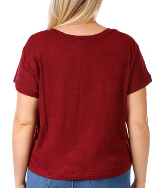 Thumbnail 3: Blue Sol Blue Sol Plus Luxey Solid Short Sleeve Crew Neck Crop Top 