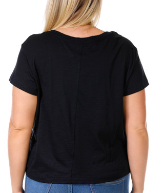 Thumbnail 2: Blue Sol Blue Sol Plus Luxey Solid Short Sleeve Crew Neck Crop Top 