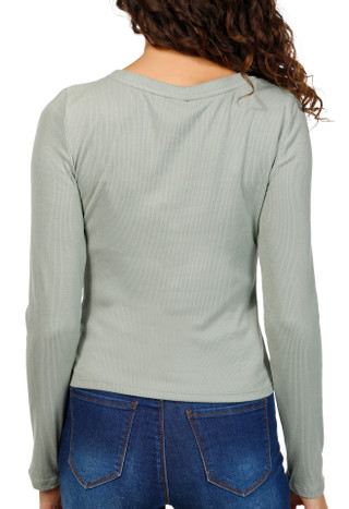Thumbnail 2: Derek Heart Derek Heart Juniors Long Sleeve Ribbed Henley Top 