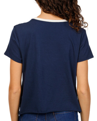 Thumbnail 2: Madden Girl Madden Girl Juniors Short Sleeve Ringer Go Sports Tee 