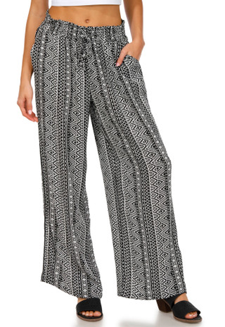 Thumbnail 1: No Comment No Comment Juniors Smocked Waist Aztec Print Pants 