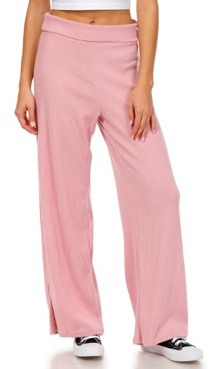 Thumbnail 1: No Comment No Comment Juniors Hacci Ribbed Flare Pants 