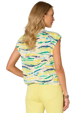 Thumbnail 3: Democracy Democracy Womens Origami Cap Sleeve Abstract Print Top 
