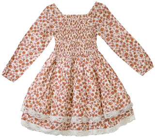 Thumbnail 3: JAPNA GIRLS Japna Big Girls Floral Smocked Tiered Lace Trim Dress 