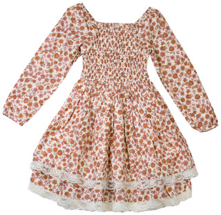 Thumbnail 1: JAPNA GIRLS Japna Big Girls Floral Smocked Tiered Lace Trim Dress 