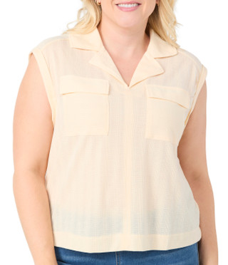 Thumbnail 1: Zac & Rachel Zac & Rachel Plus Cap Sleeve Pointelle Top 