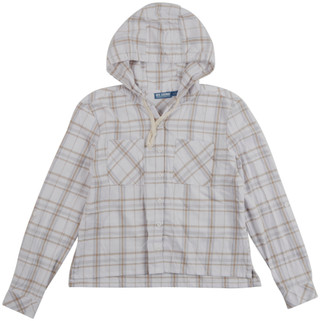 Thumbnail 1: REEL LEGENDS Reel Legends Womens Long Sleeve Crop Plaid Flannel Hoodie 