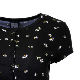 Thumbnail 3: Derek Heart Derek Heart Juniors Short Sleeve Button Down Floral Top 