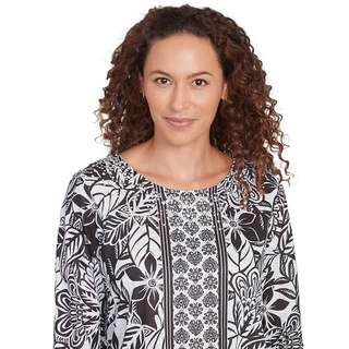 Thumbnail 3: Ruby Road Ruby Road Womens 3/4 Sleeve Floral Print Top 