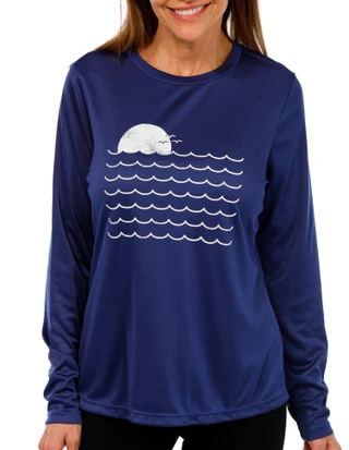 Thumbnail 1: Mountain And Isles Mountain and Isles Womens Long Sleeve Wave Sunset Top 