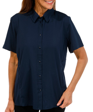 Thumbnail 1: AFTCO Aftco Womens Short Sleeve Button Down Top 