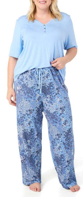 Thumbnail 3: Ellen Tracy Ellen Tracy Plus 2 Pc Short Sleeve Floral Sleepwear Set 