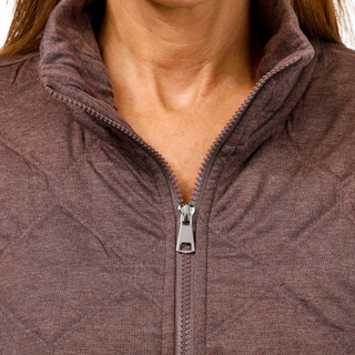 Thumbnail 3: RBX RBX Women's Solid Color Diamond Quilted Full Zip Up Jacket 