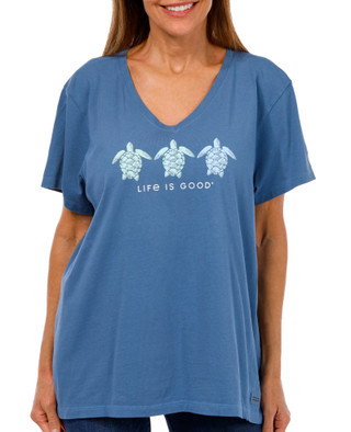Thumbnail 1: Life is Good Life Is Good Womens Short Sleeve Tres Turtles 