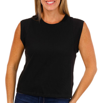 Thumbnail 2: Tahari Tahari Womens Basics Short Sleeve Solid Relaxed Cotton Top 