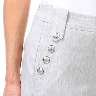 Thumbnail 2: Zac & Rachel Zac & Rachel Petite Stripe Button Slim Leg Pants 