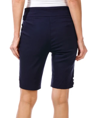 Thumbnail 3: Coral Bay Coral Bay Petite Solid Gold Bar Bermuda Shorts 