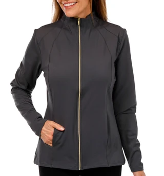 Thumbnail 1: RBX RBX Women's Active Peached Interlock Mock Neck Yoga Jacket 