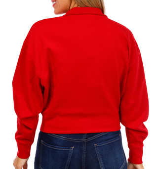 Thumbnail 2: Express Womens Long Sleeve 1/4 Zipper Scuba Sweater 