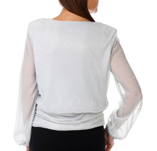 Thumbnail 3: HARPER 241 Harper 241 Womens Long Sleeve Banded Shimmer Top 