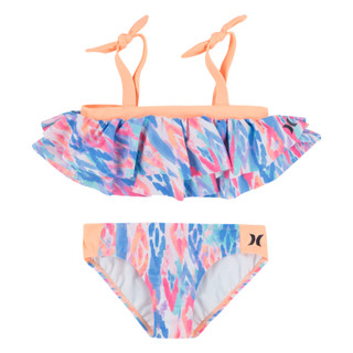 Thumbnail 1: Hurley Hurley Little Girls' Tiered Tankini 2-Piece Swimsuit Set 