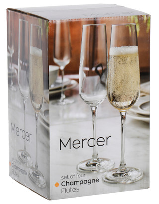 Thumbnail 1: Mercer Mercer 4 Pk Glass Champagne Flutes 