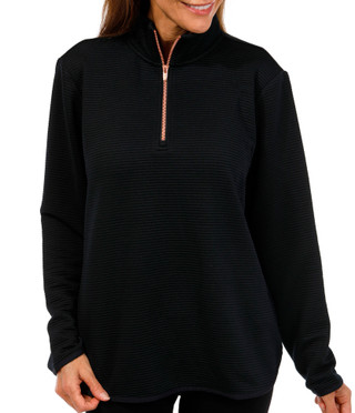 Thumbnail 1: Skechers Skechers Womens 1/4 Zip Knit Ottoman Long Sleeve Top 