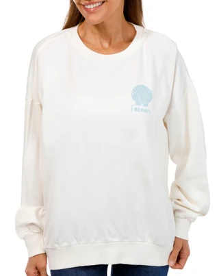 Thumbnail 3: Z SUPPLY Z Supply Womens Long Sleeve Ocean Seashell Sweatshirt 