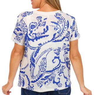 Thumbnail 2: Workshop Workshop Womens Short Sleeve Abstract Paisley Top 