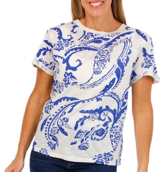 Thumbnail 1: Workshop Workshop Womens Short Sleeve Abstract Paisley Top 