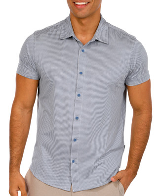 Thumbnail 1: Kenneth Cole Kenneth Cole Mens Short Sleeve Button Down Knit Shirt 